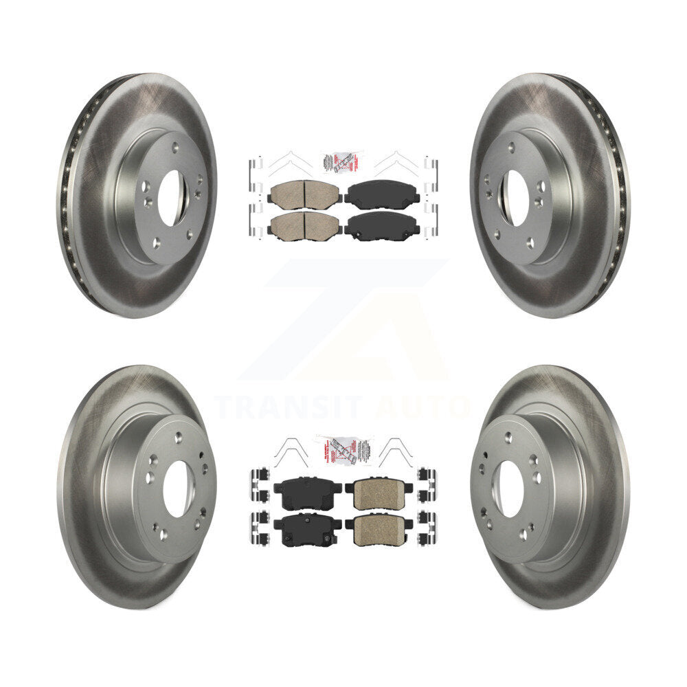 Kit de plaquettes en céramique avant et arrière et de rotors de frein à disque enduits pour Honda Accord