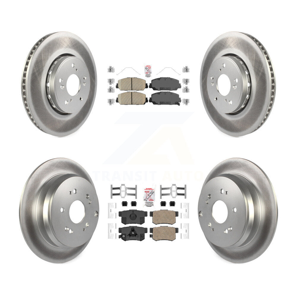 Kit de plaquettes en céramique avant et arrière et disques de frein à disque revêtus pour Acura RD 2013 – 2018
