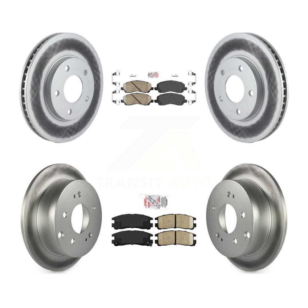 Kit de plaquettes en céramique avant et arrière et de rotors de frein à disque enduits pour Mitsubishi Galant