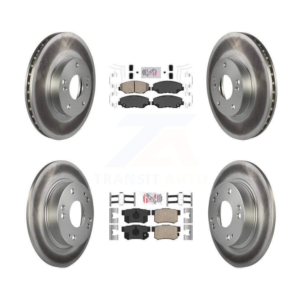 Kit de plaquettes en céramique avant et arrière et Rotors de frein à disque enduits pour Honda Civic
