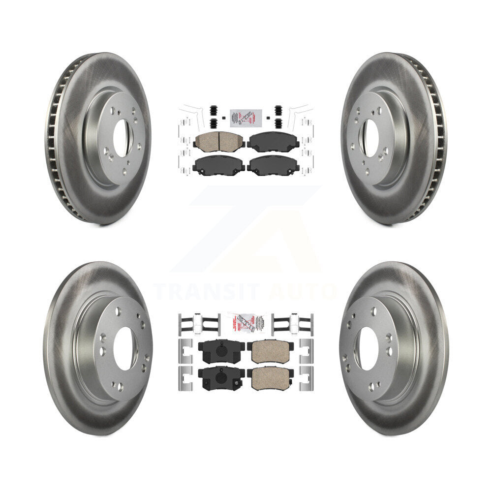 Kit de plaquettes en céramique avant et arrière et Rotors de frein à disque enduits pour Honda Civic