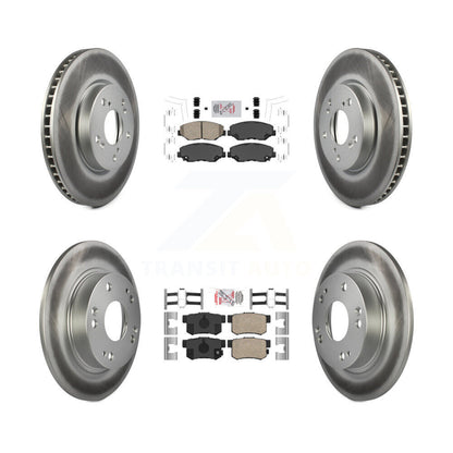 Kit de plaquettes en céramique avant et arrière et Rotors de frein à disque enduits pour Honda Civic