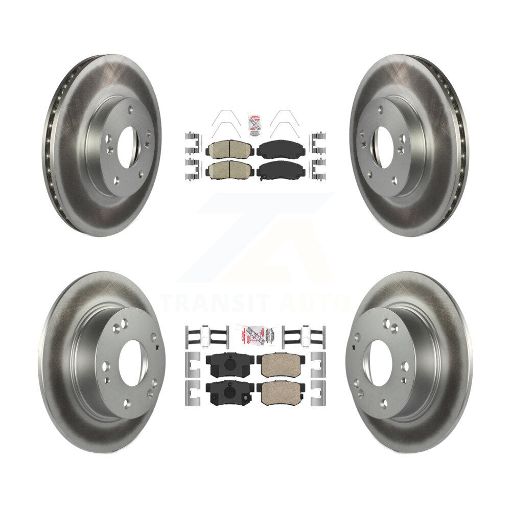 Kit de plaquettes en céramique avant et arrière et de rotors de frein à disque enduits pour Honda Accord