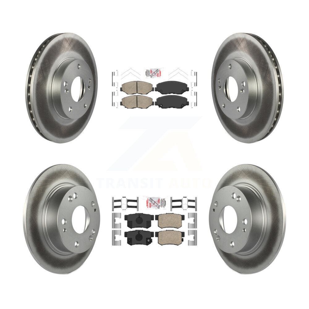 Kit de plaquettes en céramique avant et arrière et de rotors de frein à disque enduits pour Honda Accord