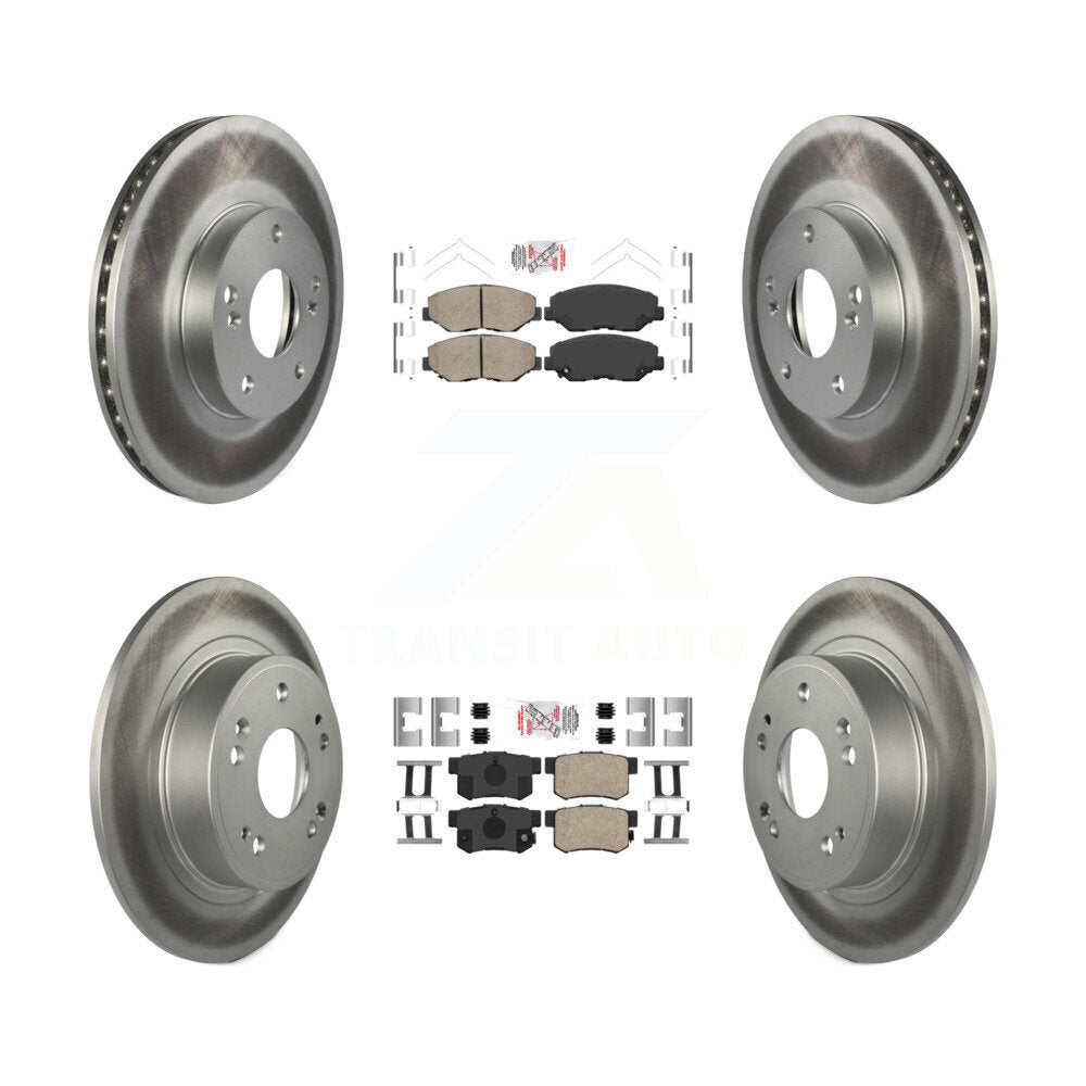 Kit de plaquettes en céramique avant et arrière et de rotors de frein à disque enduits pour Honda Accord