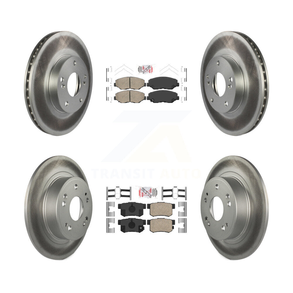 Kit de plaquettes en céramique avant et arrière et de rotors de frein à disque enduits pour Honda Accord