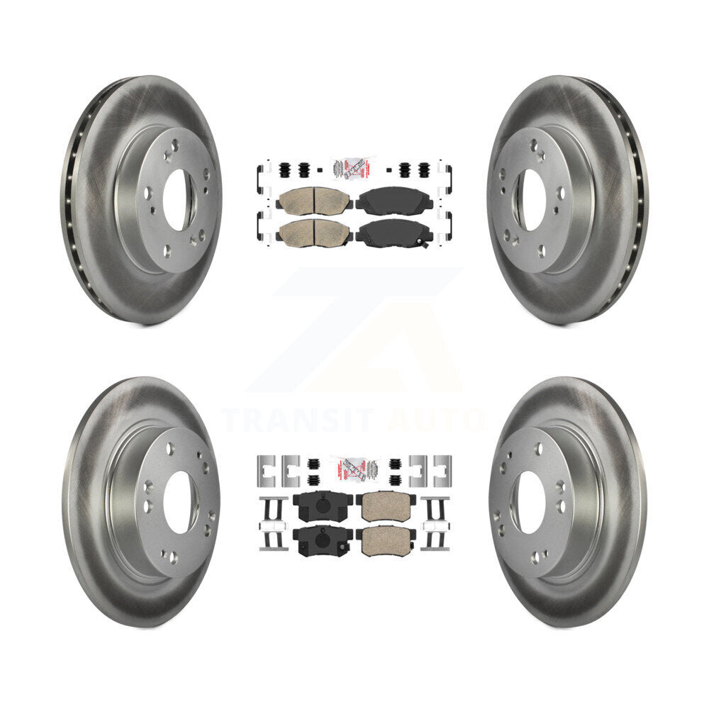 Kit de plaquettes en céramique avant et arrière et Rotors de frein à disque enduits pour Honda Civic