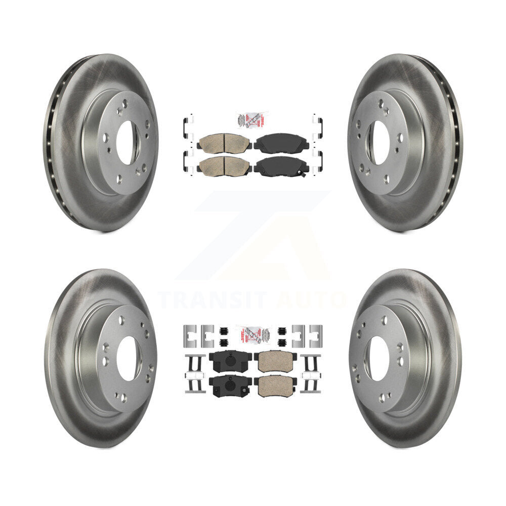 Kit de plaquettes en céramique avant et arrière et Rotors de frein à disque enduits pour Honda Civic