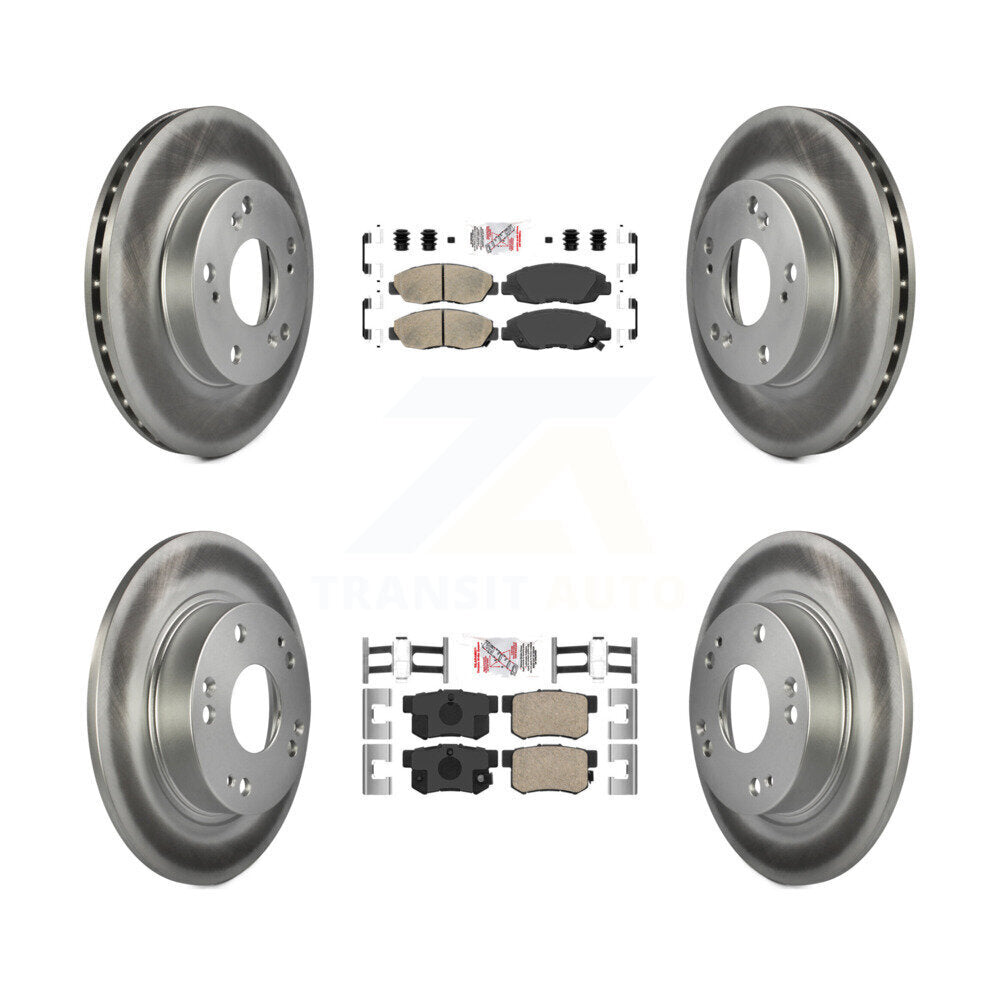 Kit de plaquettes en céramique avant et arrière et Rotors de frein à disque enduits pour Honda Civic