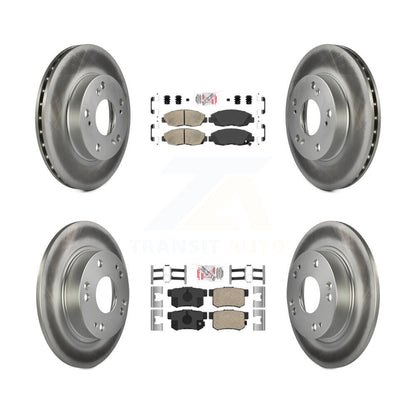 Kit de plaquettes en céramique avant et arrière et Rotors de frein à disque enduits pour Honda Civic