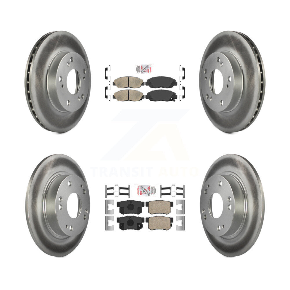 Kit de plaquettes en céramique avant et arrière et Rotors de frein à disque enduits pour Honda Civic