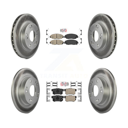 Kit de plaquettes en céramique avant et arrière et Rotors de frein à disque enduits pour Honda Civic