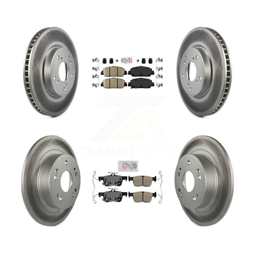 Kit de plaquettes en céramique avant et arrière et de rotors de frein à disque enduits pour Honda Accord