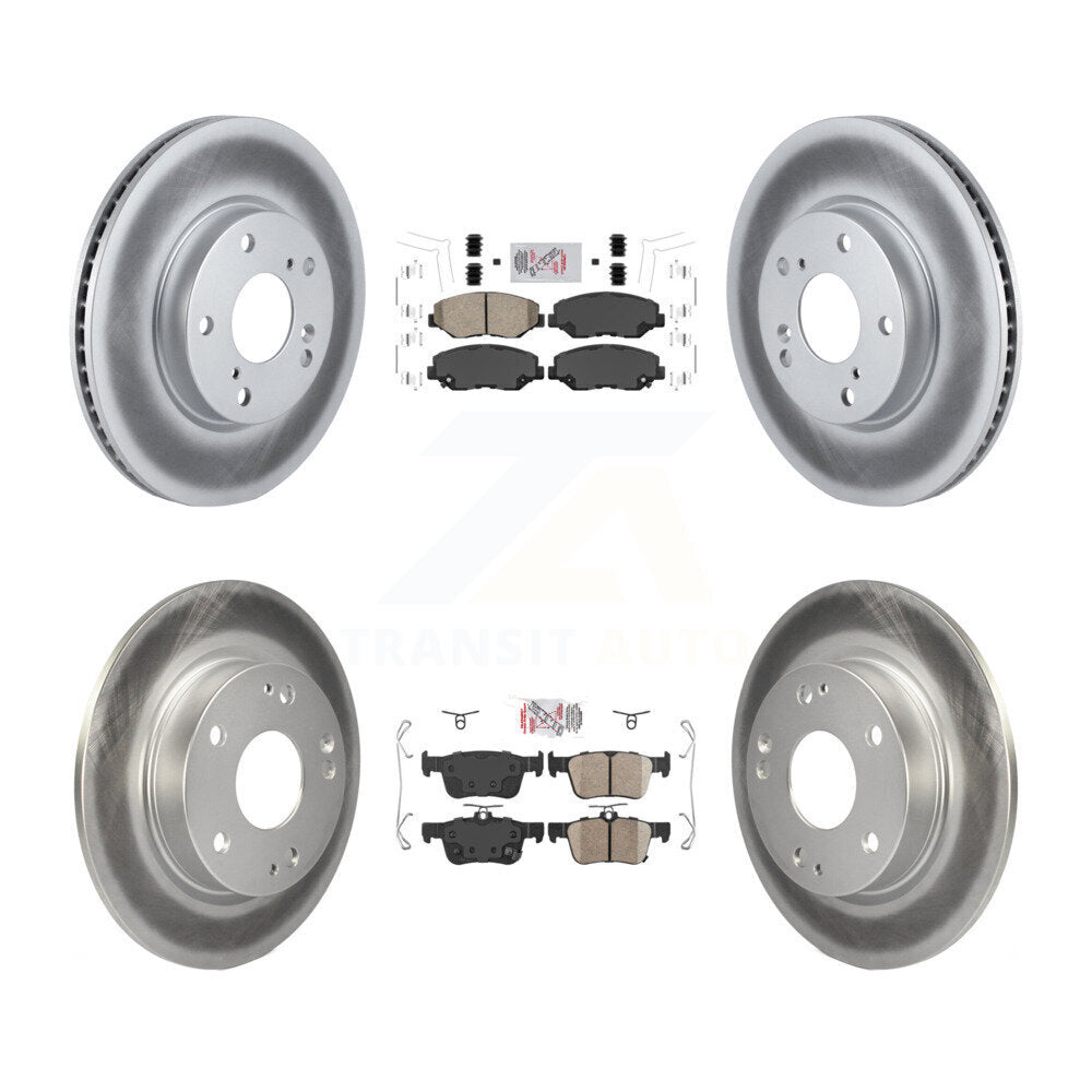 Kit de plaquettes en céramique avant et arrière et Rotors de frein à disque enduits pour Honda Civic