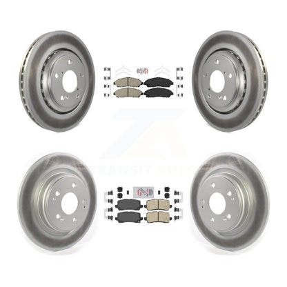 Kit de plaquettes en céramique avant et arrière et de rotors de frein à disque revêtus pour Acura MDX