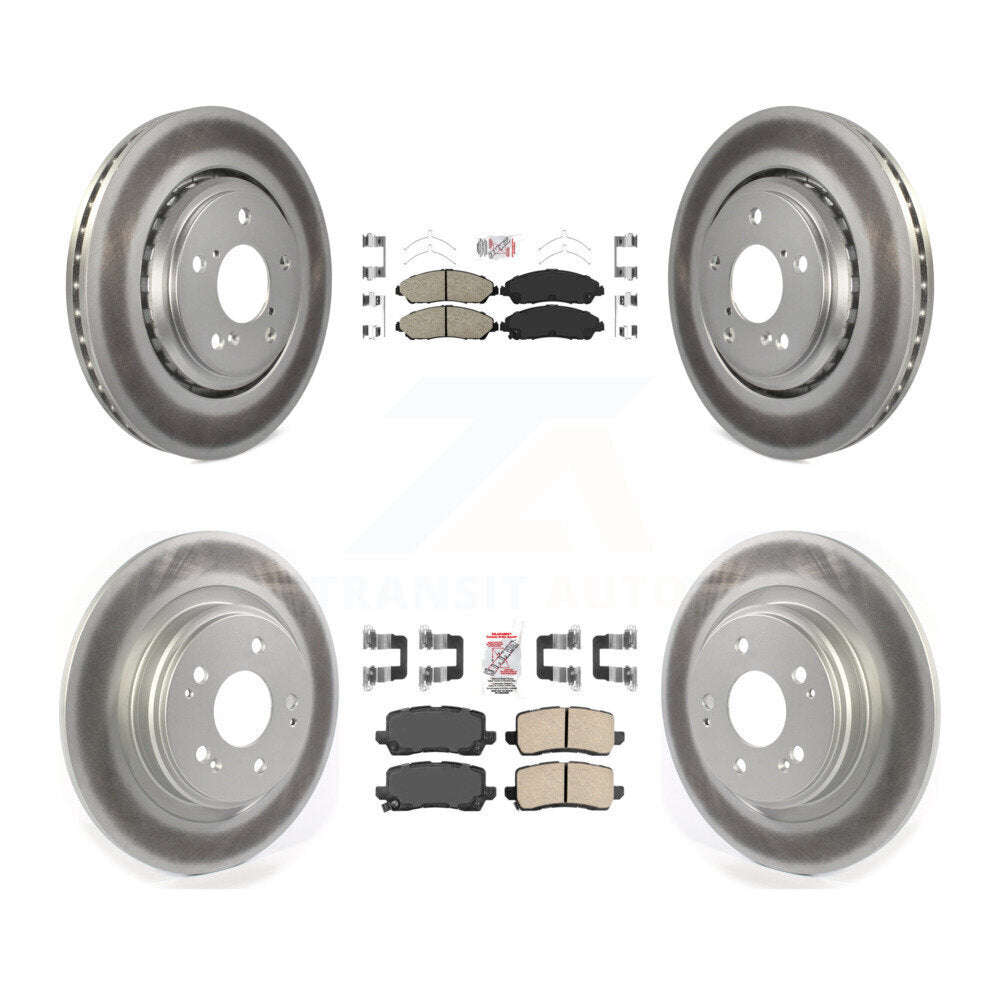 Kit de plaquettes en céramique avant et arrière et de rotors de frein à disque revêtus pour Acura MDX