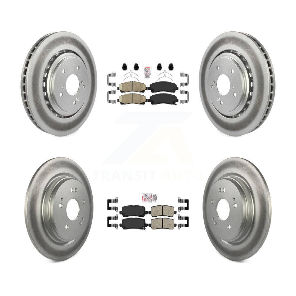 Kit de plaquettes en céramique avant et arrière et de rotors de frein à disque revêtus pour Acura TL 2015 – 2020