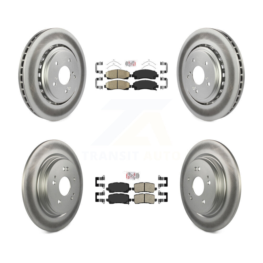 Kit de plaquettes en céramique avant et arrière et de rotors de frein à disque revêtus pour Acura TL 2015 – 2020