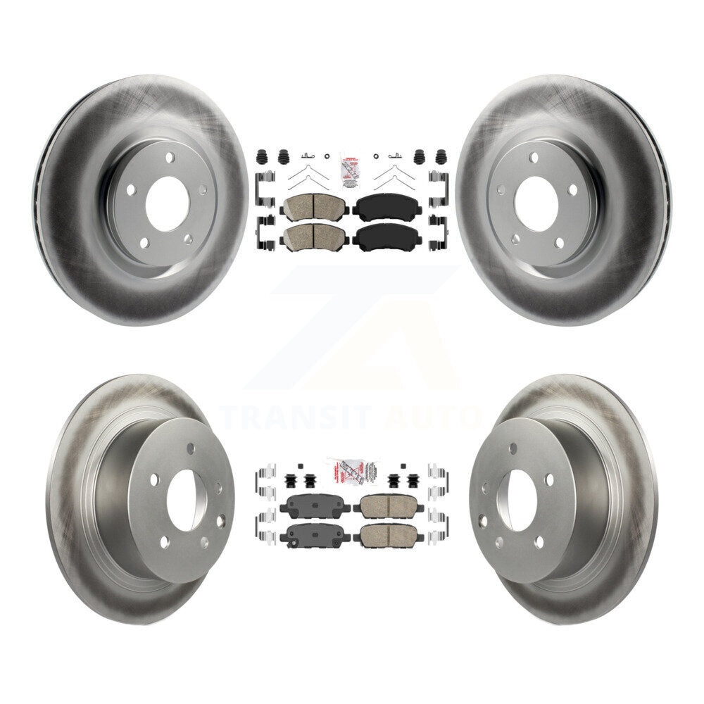 Kit de rotors de frein à revêtement de plaquettes en céramique avant et arrière, pour Nissan Sentra SE-R Spec 07-12