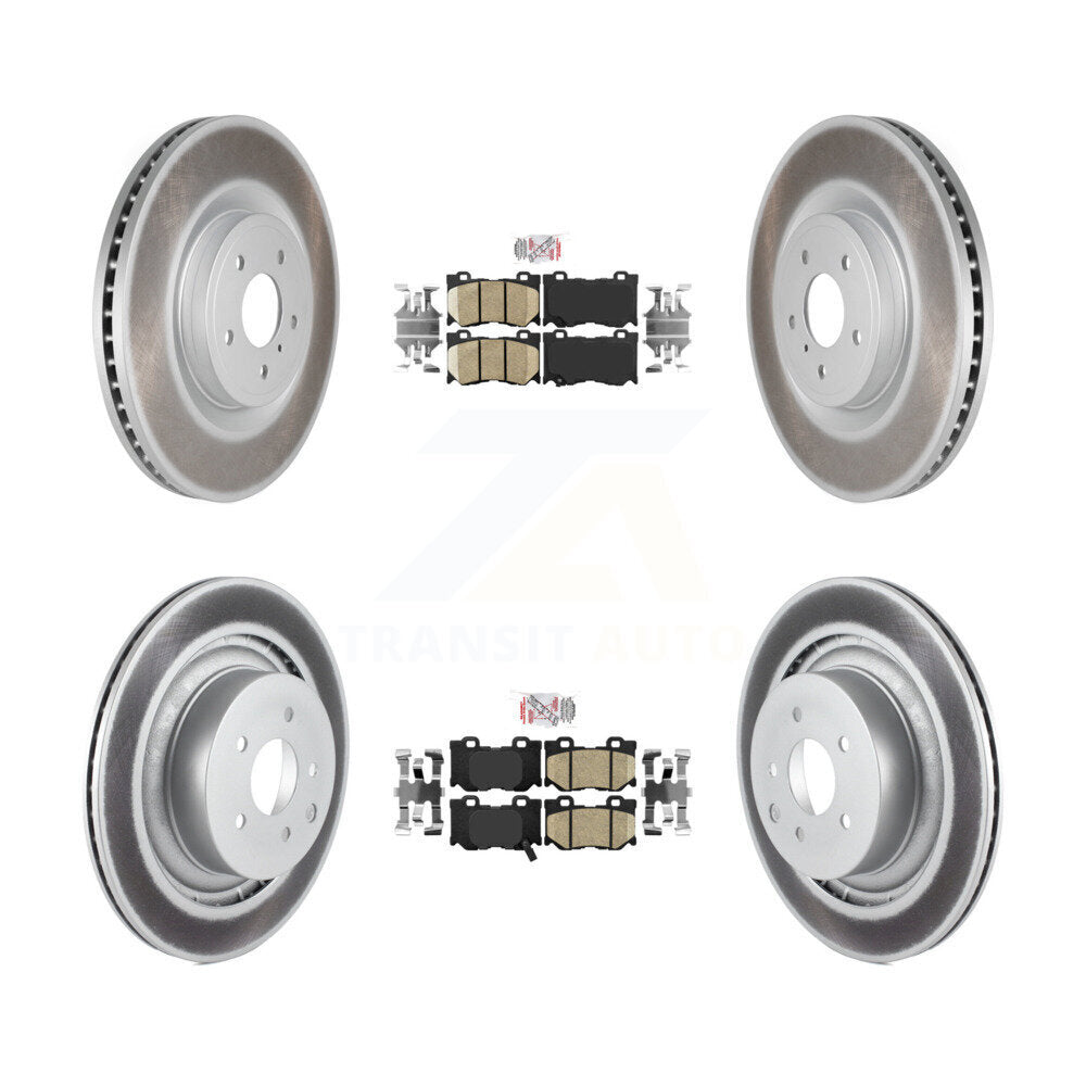 Kit de rotors de frein à revêtement de plaquettes en céramique avant et arrière pour INFINITI G37 avec frein Brembo