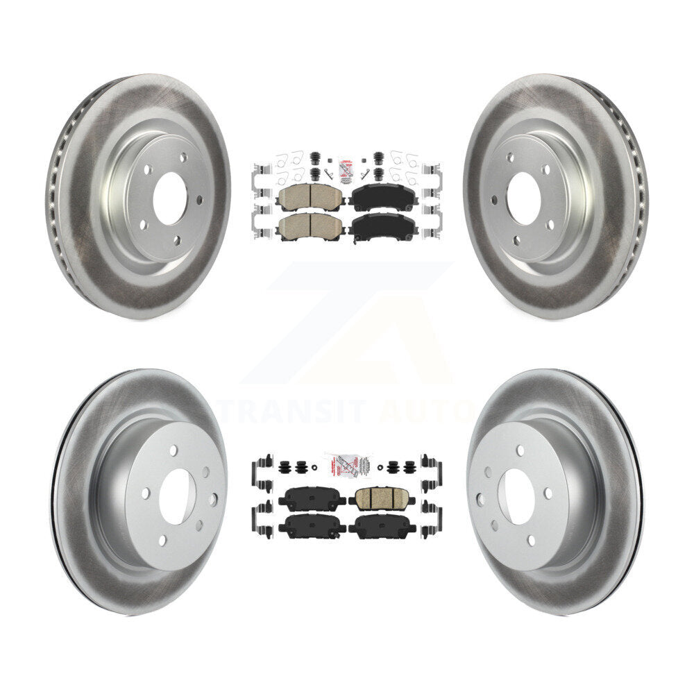 Kit de plaquettes de frein en céramique avant et arrière et rotor de frein à disque revêtu pour INFINITI QX5 2016 – 2017