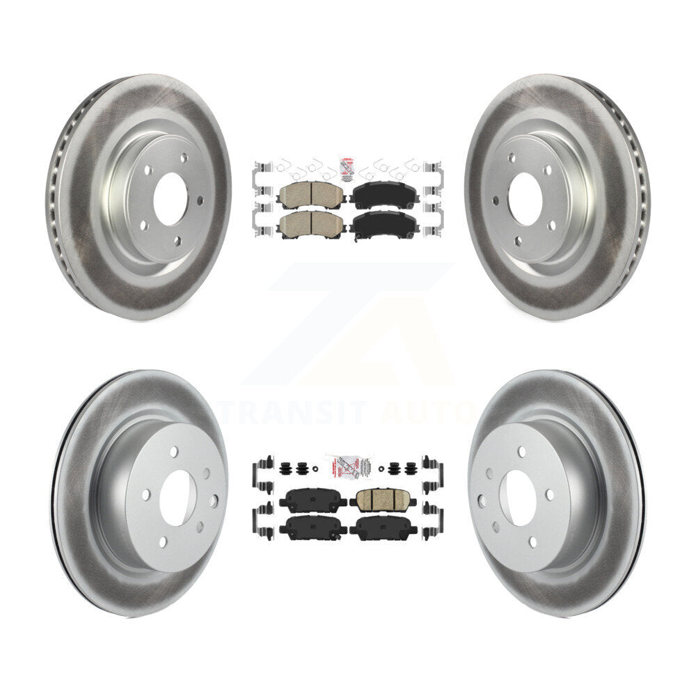 Kit de plaquettes de frein en céramique avant et arrière et rotor de frein à disque revêtu pour INFINITI QX5 2016 – 2017