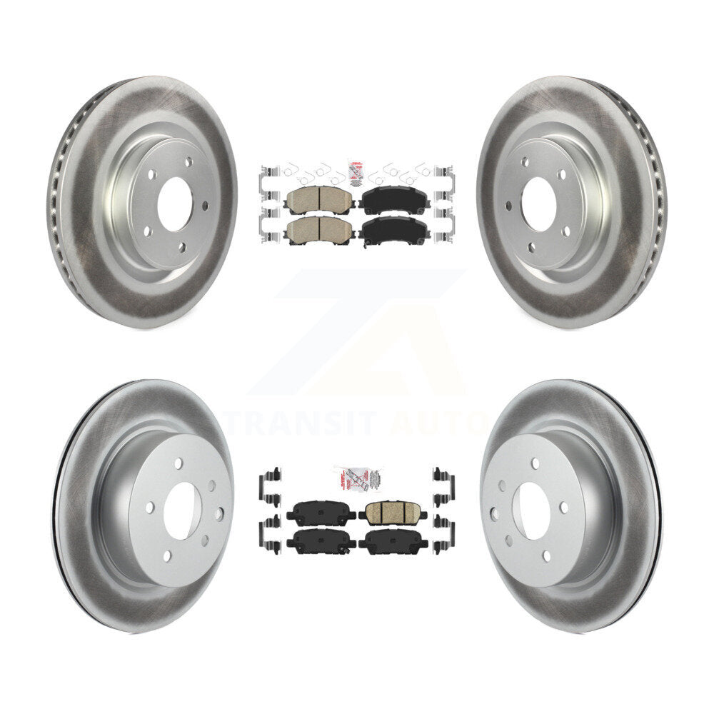 Kit de plaquettes de frein en céramique avant et arrière et rotor de frein à disque revêtu pour INFINITI QX5 2016 – 2017