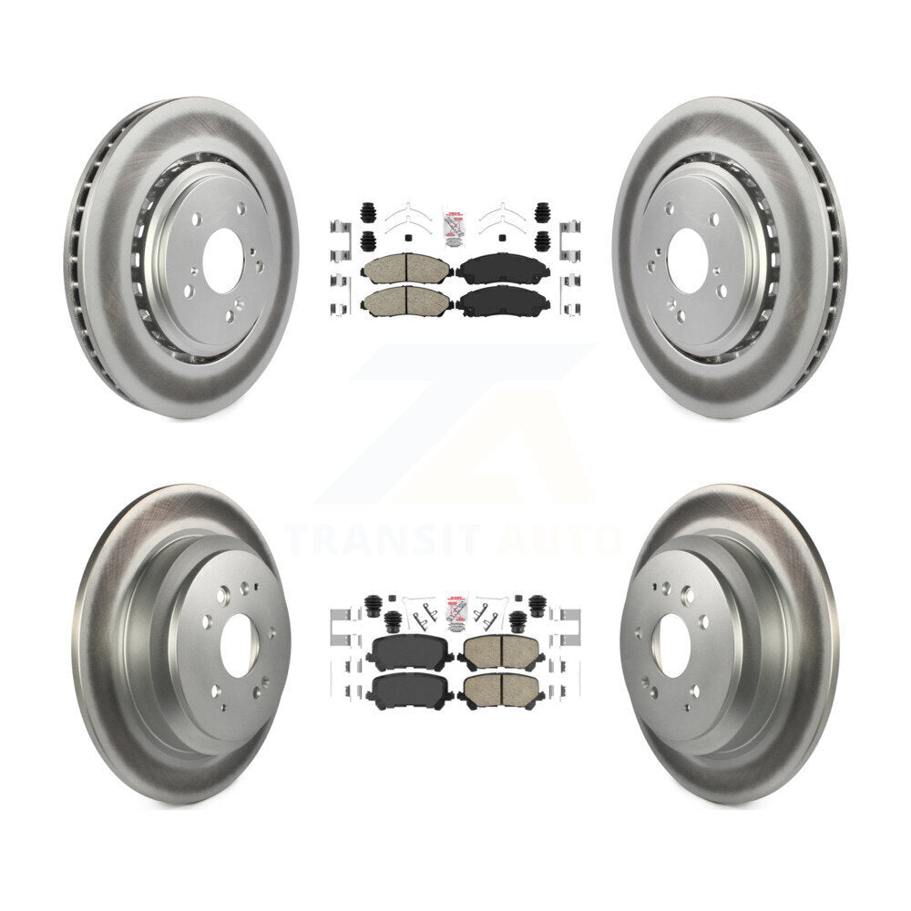 Kit de plaquettes en céramique avant et arrière et disques de frein à disque revêtus pour Acura MD 2014 – 2016