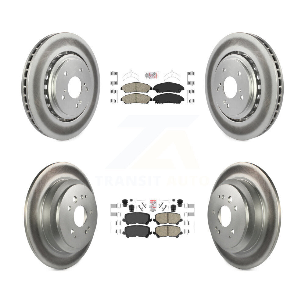 Kit de plaquettes en céramique avant et arrière et disques de frein à disque revêtus pour Acura MD 2014 – 2016