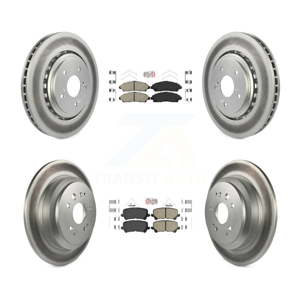 Kit de plaquettes en céramique avant et arrière et disques de frein à disque revêtus pour Acura MD 2014 – 2016