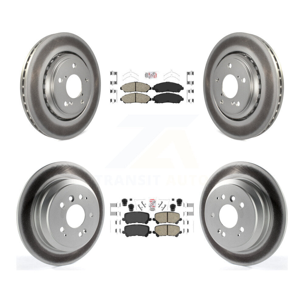 Kit de plaquettes en céramique avant et arrière et Rotor de frein à disque revêtu pour Honda Pilot Ridgelin