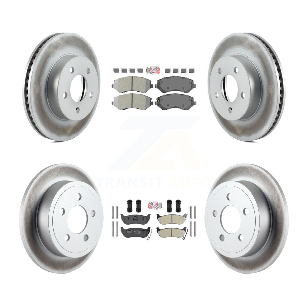 Kit de plaquettes semi-métalliques avant et arrière et rotor de frein revêtu pour Jeep Libert 2003-2007