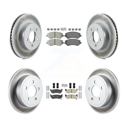 Kit de plaquettes semi-métalliques avant et arrière et rotor de frein revêtu pour Jeep Libert 2003-2007