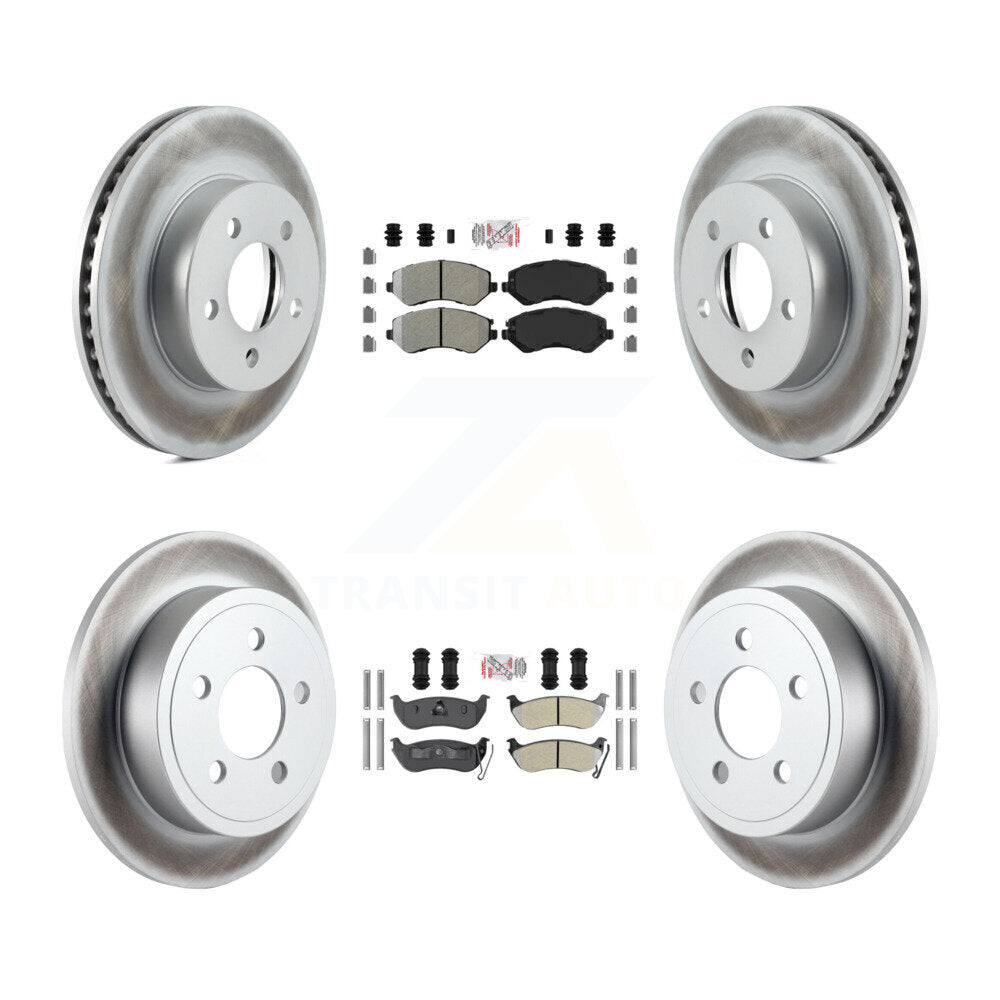 Kit de plaquettes semi-métalliques avant et arrière et rotor de frein revêtu pour Jeep Libert 2003-2007