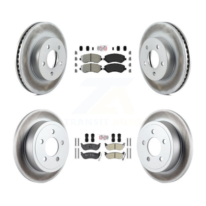 Kit de plaquettes semi-métalliques avant et arrière et rotor de frein revêtu pour Jeep Libert 2003-2007