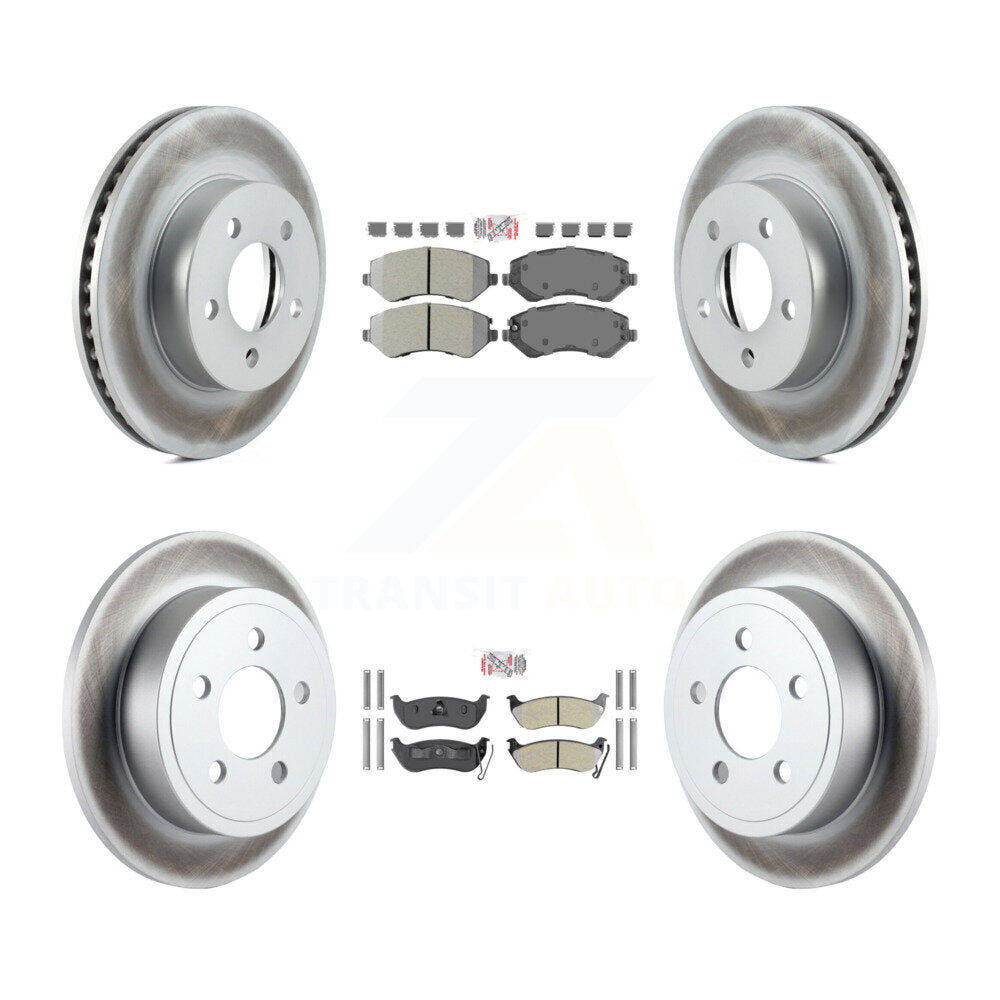 Kit de plaquettes semi-métalliques avant et arrière et rotor de frein revêtu pour Jeep Libert 2003-2007