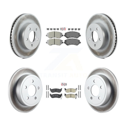 Kit de plaquettes semi-métalliques avant et arrière et rotor de frein revêtu pour Jeep Libert 2003-2007