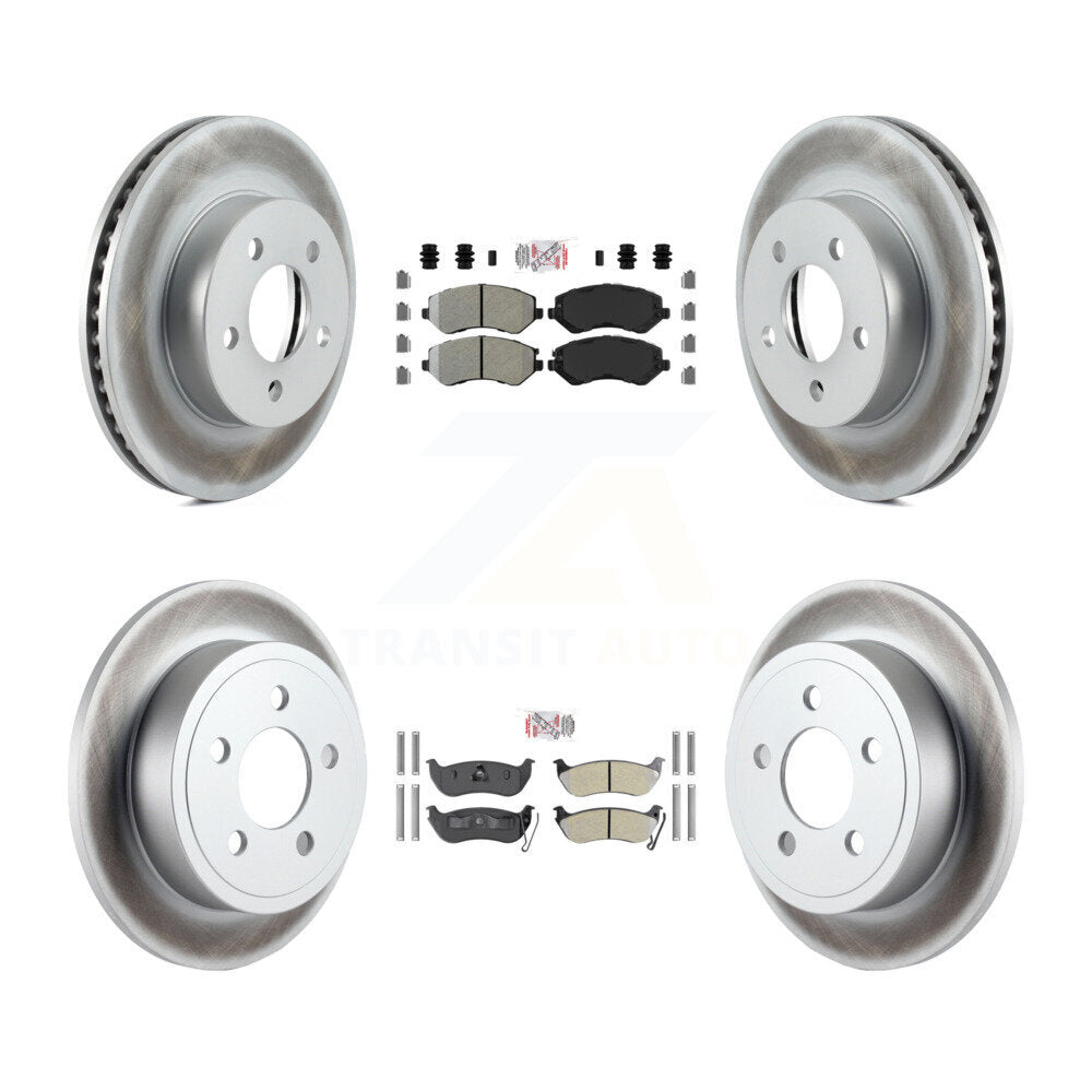 Kit de plaquettes semi-métalliques avant et arrière et rotor de frein revêtu pour Jeep Libert 2003-2007