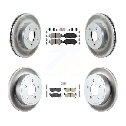 Kit de plaquettes semi-métalliques avant et arrière et rotor de frein revêtu pour Jeep Libert 2003-2007