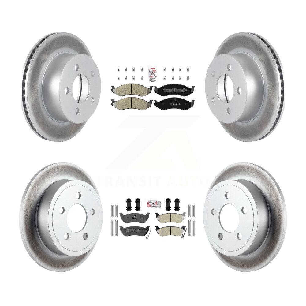Kit de plaquettes semi-métalliques avant et arrière et disques de frein à disque revêtus pour Jeep Wrangler T