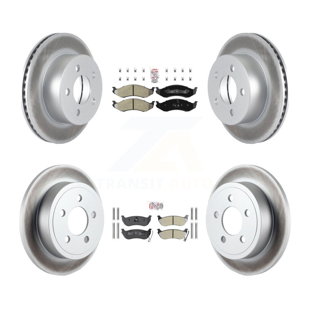 Kit de plaquettes semi-métalliques avant et arrière et disques de frein à disque revêtus pour Jeep Wrangler T