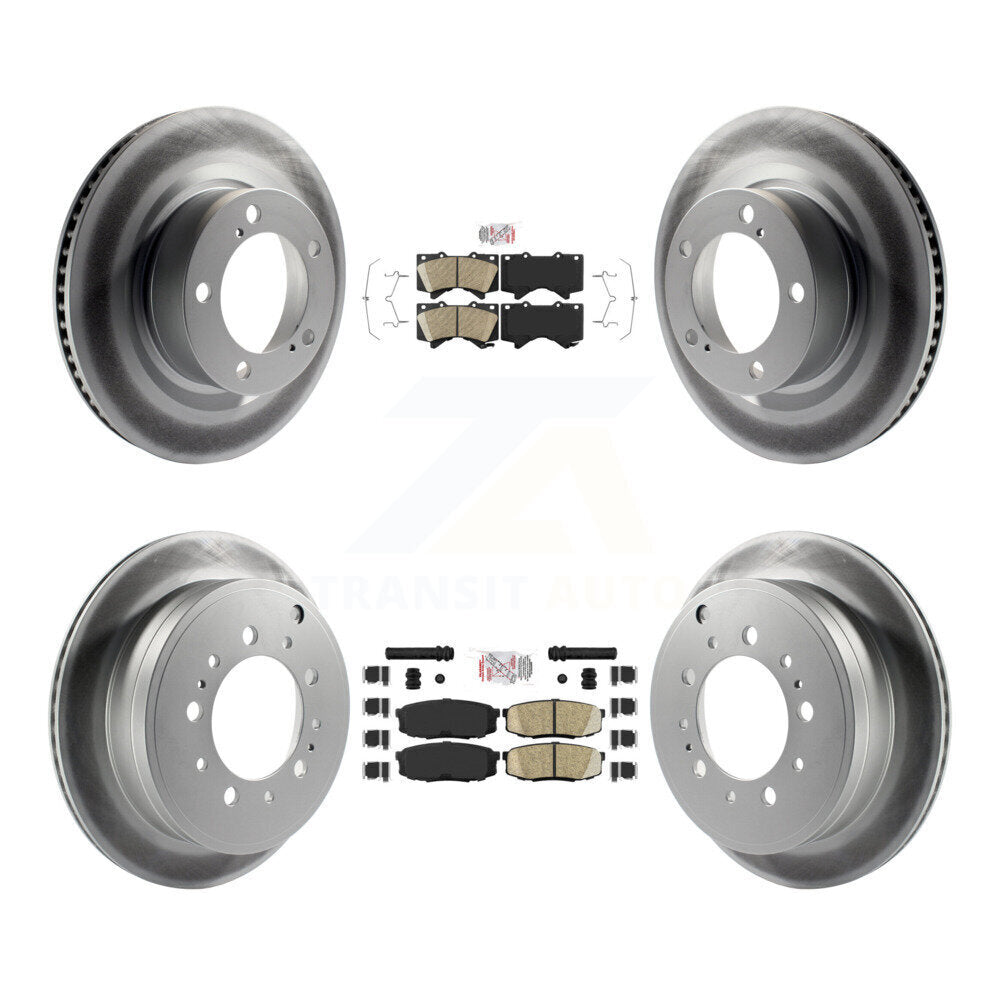 Kit de Rotor de frein à revêtement de plaquettes en céramique avant et arrière, pour Toyota Tundra Sequoia Lexus Lan