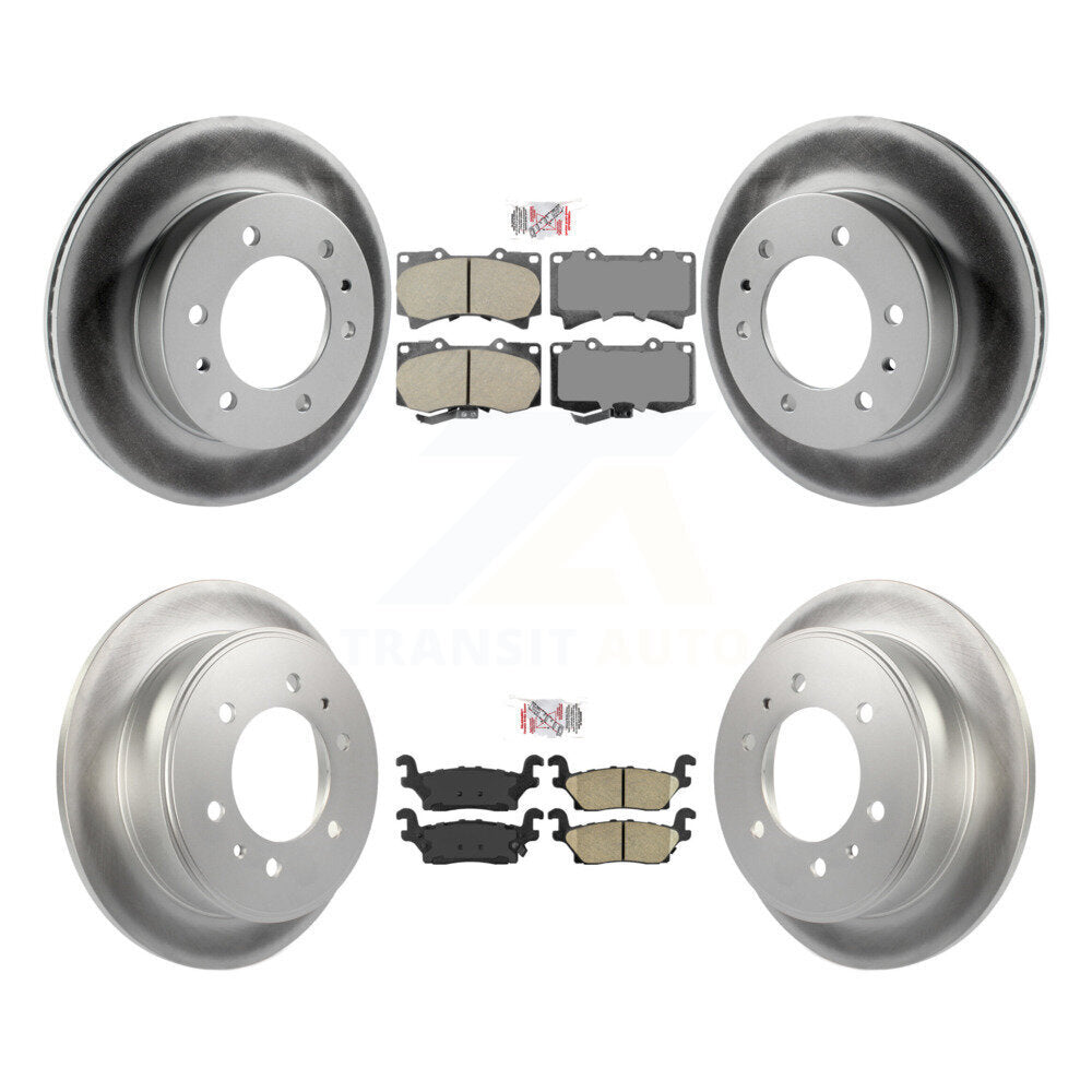 Kit de plaquettes en céramique avant et arrière et Rotors de frein à disque enduits pour Hummer H3 H3T