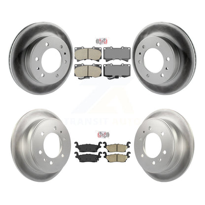 Kit de plaquettes en céramique avant et arrière et Rotors de frein à disque enduits pour Hummer H3 H3T