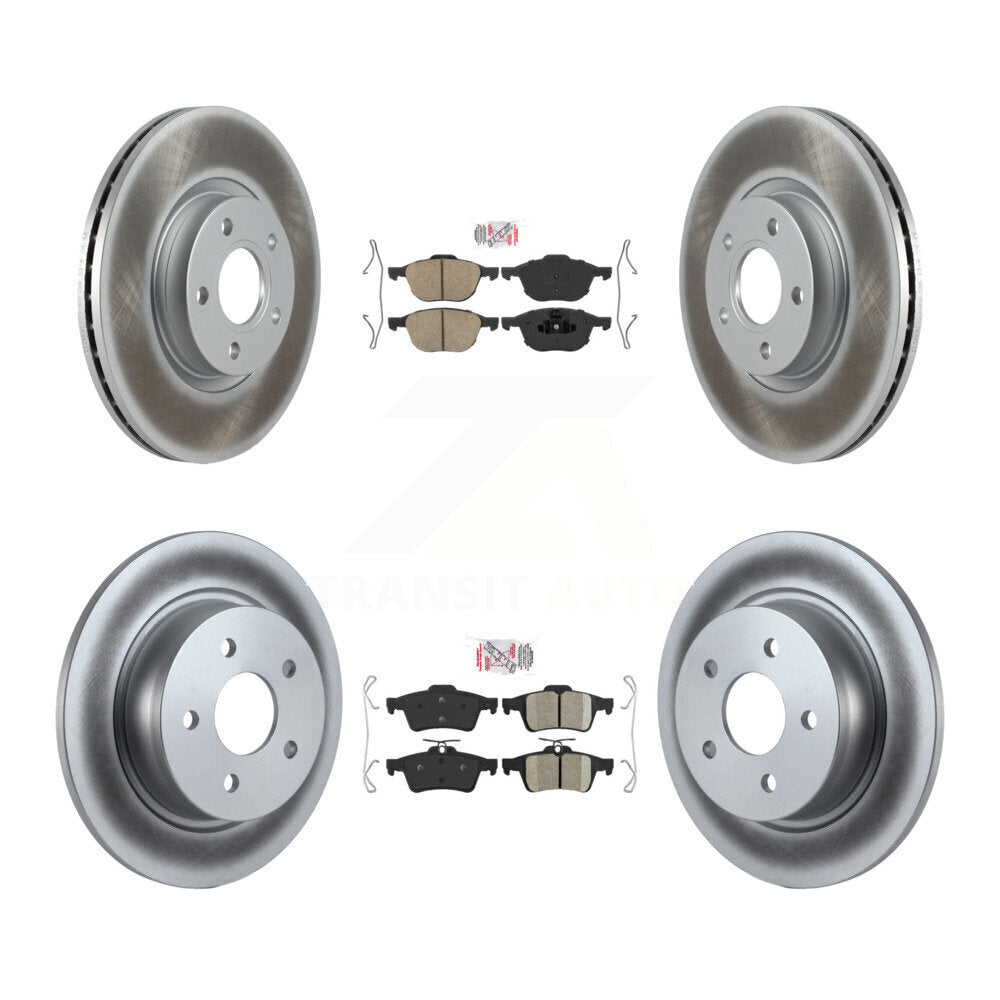 Kit de plaquettes en céramique avant et arrière et de rotors de frein à disque revêtus pour Ford Escape c-max