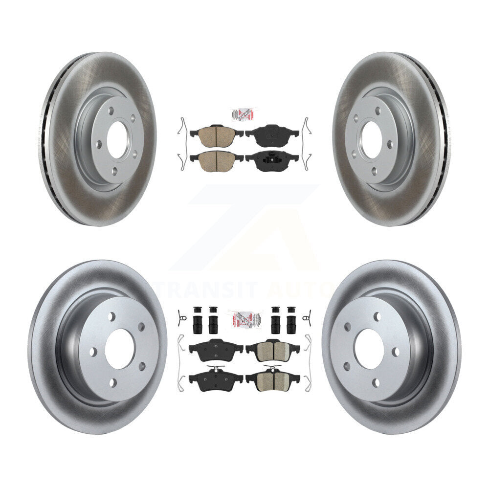 Kit de plaquettes en céramique avant et arrière et de rotors de frein à disque revêtus pour Ford Escape c-max