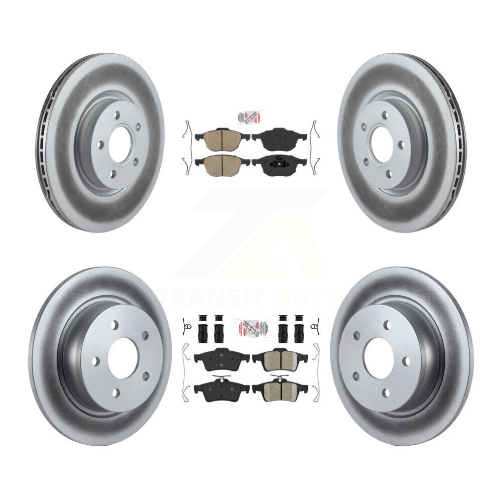 Kit de plaquettes en céramique avant et arrière et de rotors de frein à disque revêtus pour Ford Transit Connect