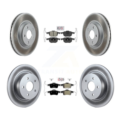 Kit de plaquettes semi-métalliques avant et arrière et rotor de frein à disque revêtu pour Ford Escape C-Ma
