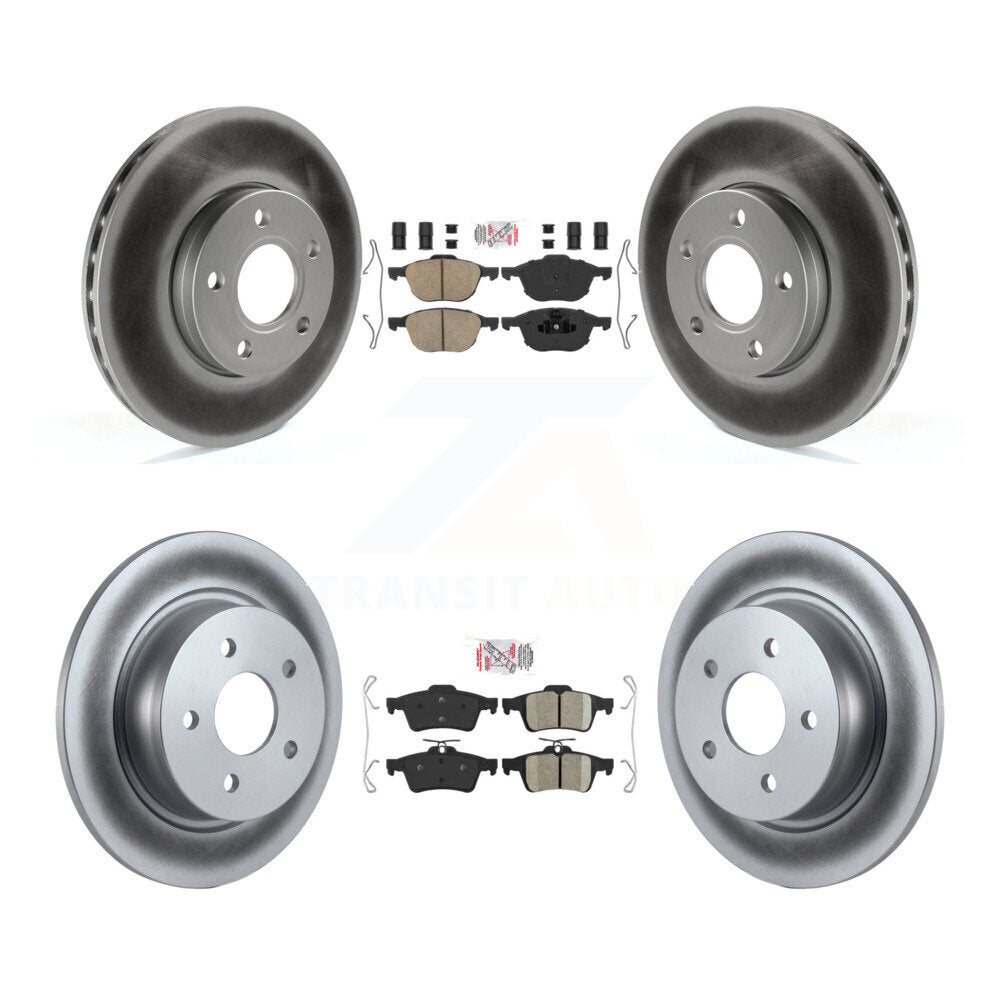 Kit de plaquettes en céramique avant et arrière et de rotors de frein à disque revêtus pour Ford C-Max