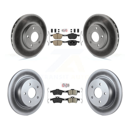 Kit de plaquettes en céramique avant et arrière et de rotors de frein à disque revêtus pour Ford C-Max